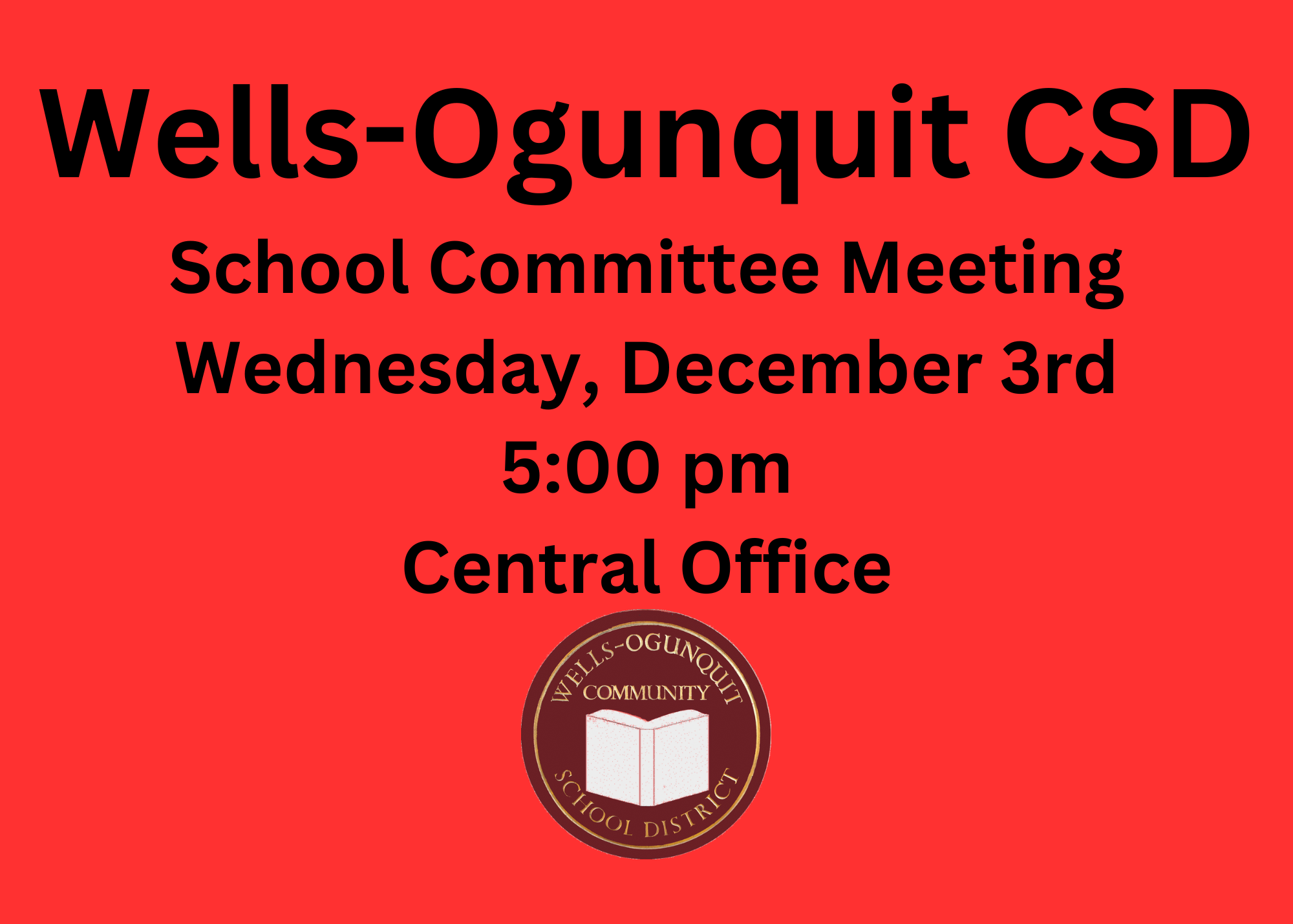 WOCSD December School Committee Meeting
